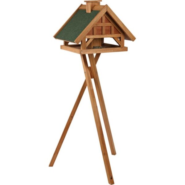 Trixie natura Futterhaus mit Ständer & Silo. Kiefernholz, 54 x 40 cm/ 1,45 m