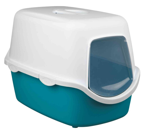 Trixie Katzentoilette "Vico" mit Haube & Tür, 40x40x56 cm, türkis/weiß