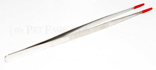 Futterpinzette Edelstahl 45cm, gerade und gummiert