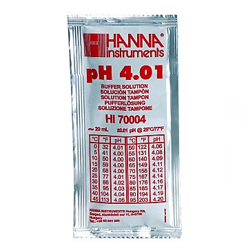 Hanna instruments Kalibrierlösung pH 4,01, Standardqualität 20ml Beutel 25 Stück