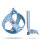 Curli Clasp Vest Geschirr Puppy Set Skyblue-Caro 3XS