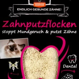 QCHEFS Zahnputzflocken für Katzen 80g