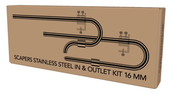 Superfish Scapers Edelstahl (RVS) in & outlet Kit 16mm