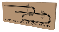 Superfish Scapers Edelstahl (RVS) in & outlet Kit 16mm