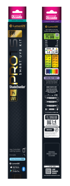 Arcadia LumenIZE PRO T5 Smart UVB Kit, ShadeDweller 7% UVB, 8W 34cm