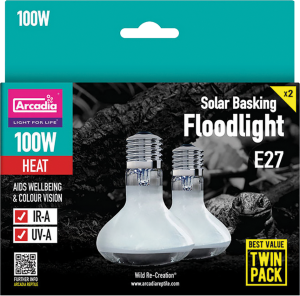 Arcadia Solar Basking Floodlight 100 Watt Twin Pack (2 Stück)