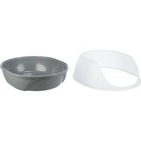 Katzentoilette Simao, hoher Rand, 48 x 30 x 58cm, grau