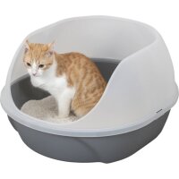 Katzentoilette Simao, hoher Rand, 48 x 30 x 58cm, grau