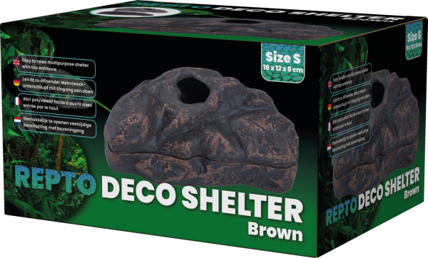 Repto Keramik Deco Shelter braun, S (18x12x8cm)