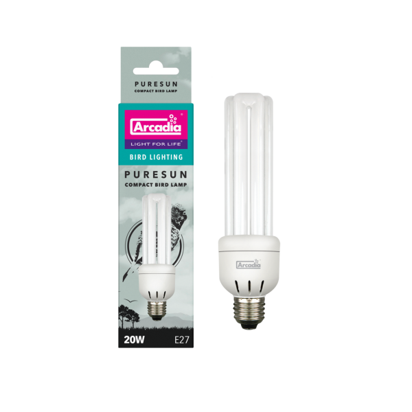 Arcadia Puresun Kompakt Vogel Lampe 2,4W UV-B 20 Watt (E27)