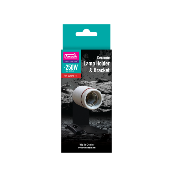 Arcadia Ceramic Lamp Holder & Bracket, Keramik Lampenhalterung E27