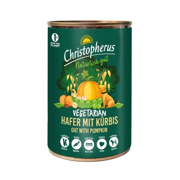 Christopherus Vegetarian Nassfutter mit Hafer und Kürbis 400g