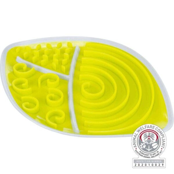Trixie Lick´n Snack Platte, blattform, TPR/PP 28x21cm, lime/weiß