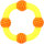 Lipa TPR Ring mit Bällen gelb/orange 19 x 19 x 4,9cm