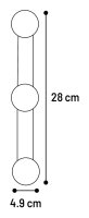 Lipa TPR Stick mit 3 Bällen, S, gelb/orange 28 x 4,9 x 4,9cm