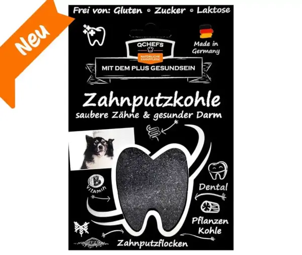 QCHEFS Zahnputzkohle Hund 80g