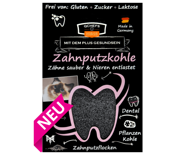 QCHEFS Zahnputzkohle Katze 70g