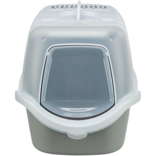 Trixie Katzentoilette Vico Open Top, mit Haube, 40 x 40 x 56cm, hellgrau/weiß