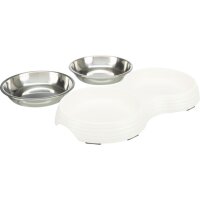 Trixie Napf-Set, flach, Melamin/Edelstahl, 2 x 0,2l...
