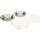Trixie Napf-Set, flach, Melamin/Edelstahl, 2 x 0,2l Ø 13cm/27 x 3 x 14cm, weiß