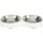 Trixie Napf-Set, flach, Melamin/Edelstahl, 2 x 0,2l Ø 13cm/27 x 3 x 14cm, weiß