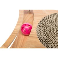 Trixie Kratzpappe mit Spielzeug, Holz, 35 x 4 x35cm