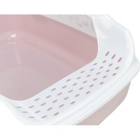 Trixie Katzentoilette Delio, mit Rand, bedruckt, 38 x 20 x 50cm, flieder/weiß