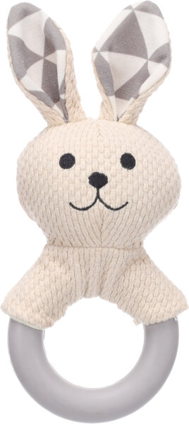 Spielzeug Welpe Rabbo Kaninchen mit Ring weiß 10 x 6,5 x21,2cm