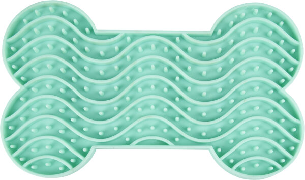 Leckmatte Yummee Silikon Knochen minzgrün S 15cm