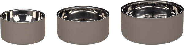 Futter und Trinknapf Xara rund Taupe 15 x 7,4cm 700ml