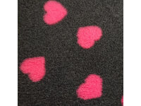 Original Englische Vet Bedding Premium 100x160cm MH04 Motiv: Herzchen - Farbe: dunkelgrau mit pinken Herzen