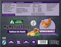 Hühnerwurst mit Topinapur,Spinat und Kartoffel, 800g
