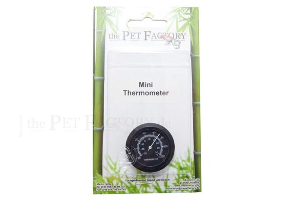 The Pet Factory Mini Thermometer schwarz (Ø 3,7cm)