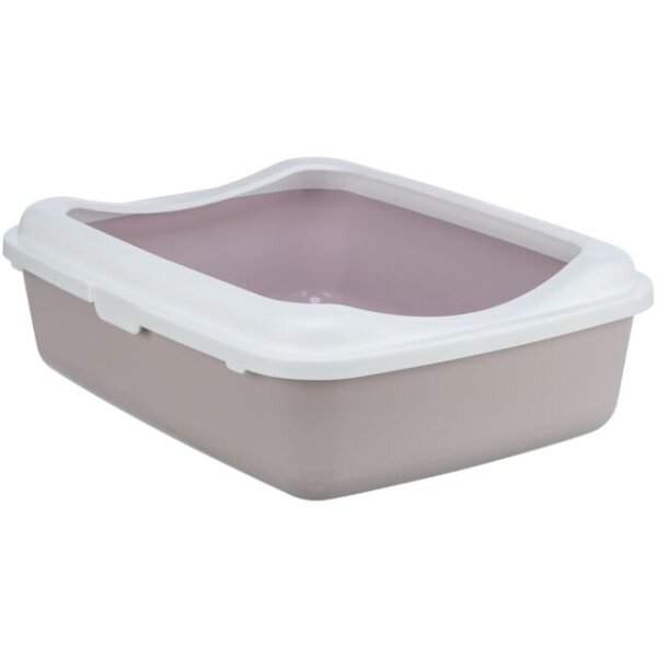 Trixie Katzentoilette Classic, mit Rand,37 x 15 x48cm, flieder/weiß