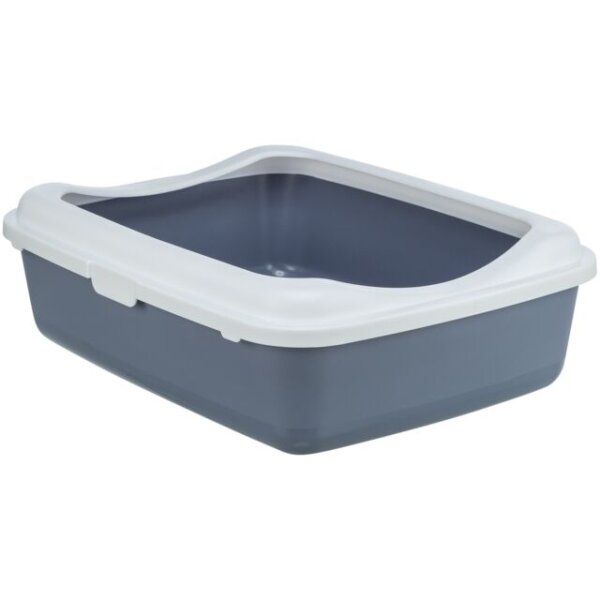 Katzentoilette Classic, mit Rand,37 x 15 x 48, lila/weiß