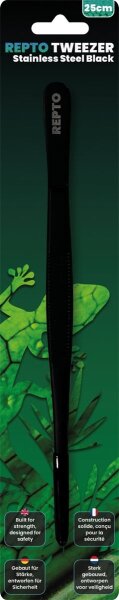 REPTO Pinzette Edelstahl schwarz 25cm