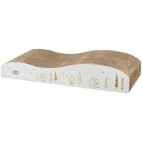 X mas Kratzpappe, 43,5 x 8 x 20cm, weiß/gold