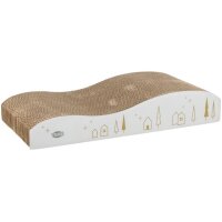 X mas Kratzpappe, 43,5 x 8 x 20cm, weiß/gold