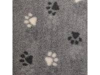 Original Englische Vet Bedding Premium 100x160cm MPM01 Motiv: Pfötchen - Farbe: grau mit grauen und hellen Pfötchen