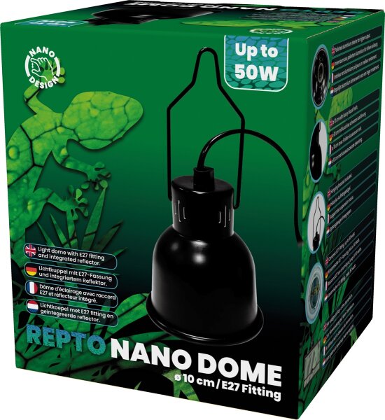 REPTO Nano Dome E27 Fassung d=10cm, schwarz