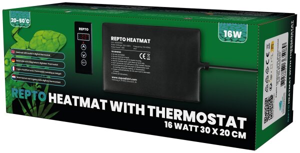 REPTO Heizmatte mit Thermostat 16 Watt (30x20cm)