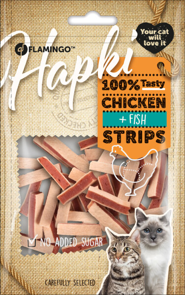 Snacks Hapki Streifen mit Huhn & Fisch 85g