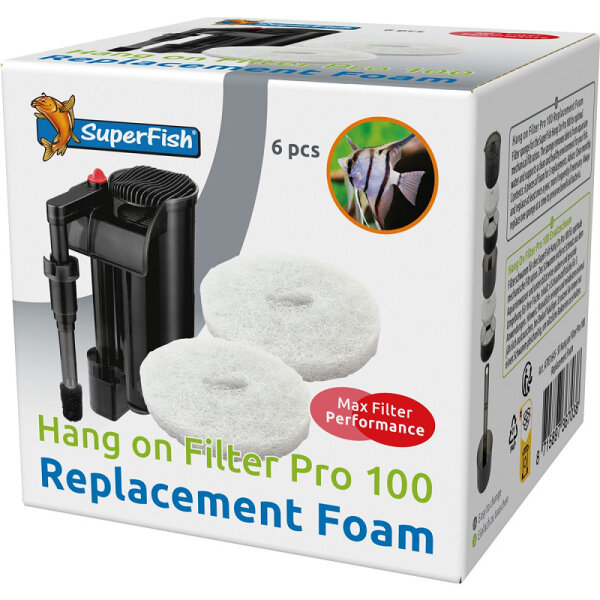 Superfish Hang On Filter PRO 100, Filterschwamm (6 Stück)