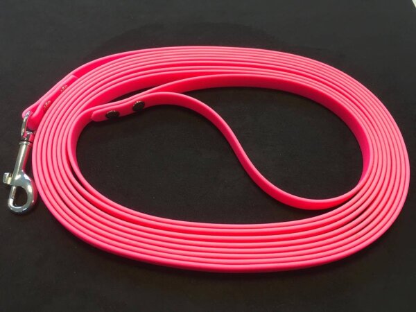 Mystique Schleppleine Biothane neon-pink 5m x 16mm ohne Handschlaufe