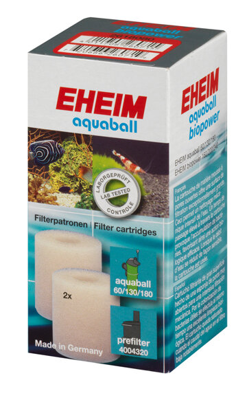 EHEIM Filterpatrone für aquaball 60/130/180, biopower 160/200/240, Vorfilter (4004320) 2 Stück