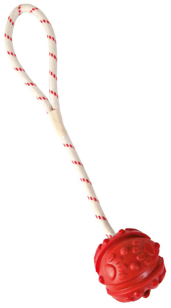 Trixie Aqua Toy Ball am Seil, schwimmend, Naturgummi, Ø7cm/35cm, diverse Farben