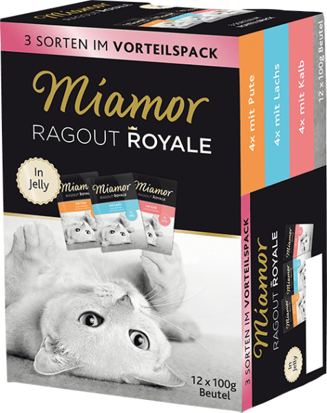 Miamor Ragout Royal Multibox Jelly Pute, Lachs, Kalb 12x100g